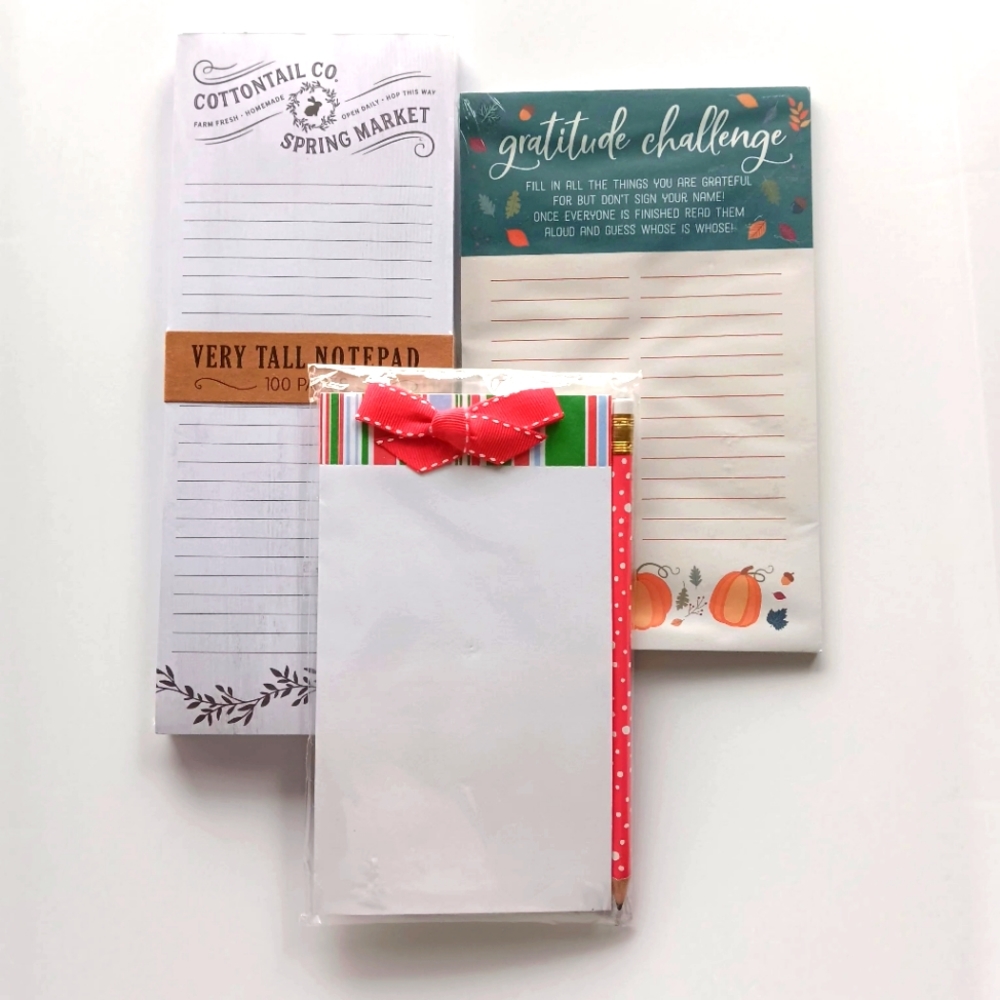 NEW Notepads Bundle of 3, Tall with Magnet, Gratitude Challenge, Talbots